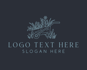 Wheelbarrow Flower Gardening Logo