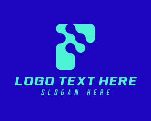 Modern Cyberspace Letter F  Logo