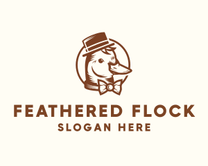 Geese - Gentleman Duck Bowtie logo design