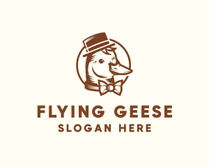 Geese - Gentleman Duck Bowtie logo design