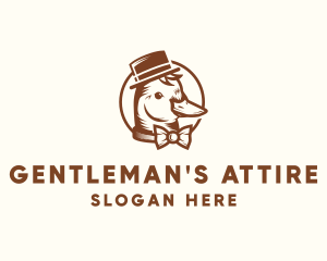 Gentleman Duck Bowtie logo design