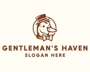 Gentleman Duck Bowtie logo design