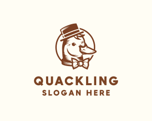 Duckling - Gentleman Duck Bowtie logo design