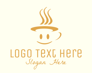 Coffee Shop - Gold Cup Smiley logo design
