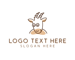 Horn - Smiling Farm Goat logo design