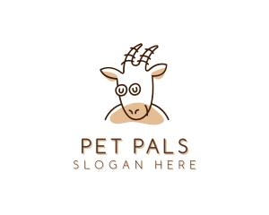 Smiling Farm Goat logo design