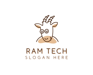 Smiling Farm Goat logo design