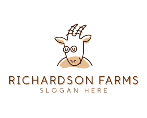 Smiling Farm Goat logo design