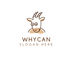 Animal - Smiling Farm Goat logo design