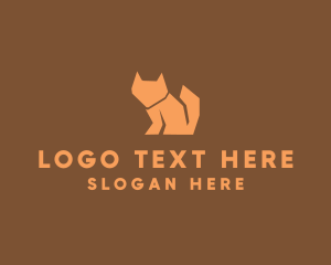 Kitten - Orange Fox Silhouette logo design
