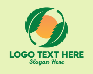 Herbal - Natural Sun Leaves logo design