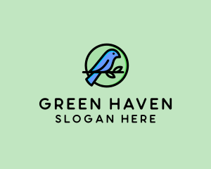 Green Pet Bird  logo design