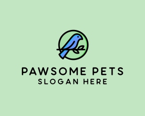 Green Pet Bird  logo design