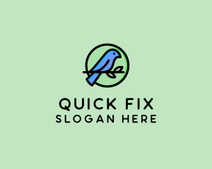 Green Pet Bird  logo design