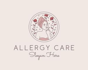 Woman Floral Self Care  logo design