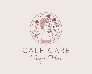 Woman Floral Self Care  logo design