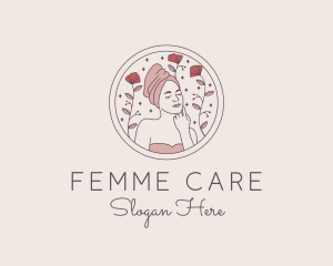 Woman Floral Self Care  logo design