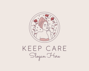 Woman Floral Self Care  logo design