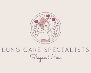 Woman Floral Self Care  logo design