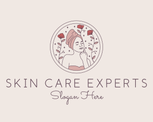 Woman Floral Self Care  logo design