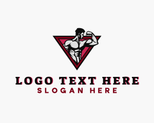 Man - Strong Muscle Trainer logo design