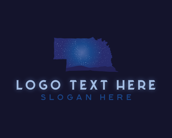 Map - Nebraska Star Sky logo design