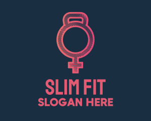 Gym Ball Female Sign logo design