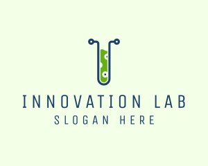 Test Tube Lab Experiment logo design