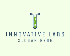 Test Tube Lab Experiment logo design