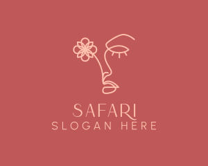 Vlog - Floral Monoline Girl Face logo design