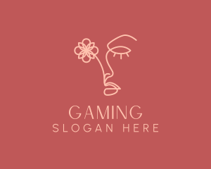 Vlog - Floral Monoline Girl Face logo design
