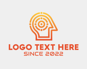 Cyber - Artificial Intelligence Head Digital logo design