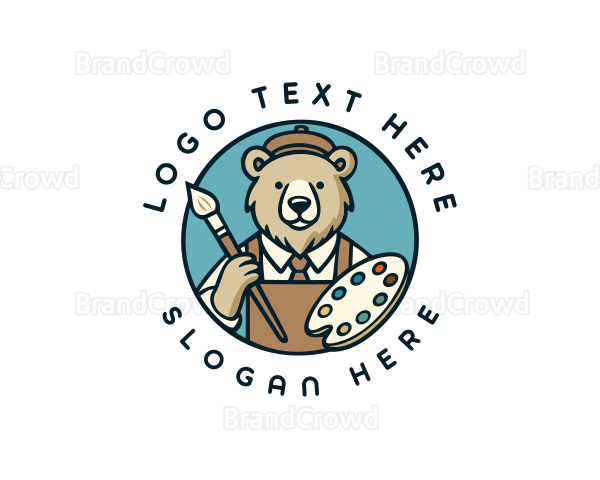 Painter Artist Bear Logo