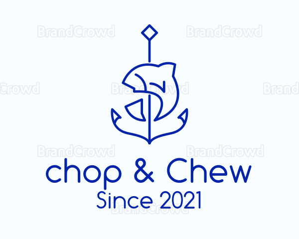 Minimalist Fish Anchor Logo