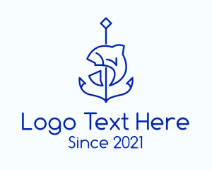 Port - Minimalist Fish Anchor logo design