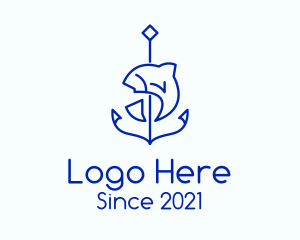 Port - Minimalist Fish Anchor logo design