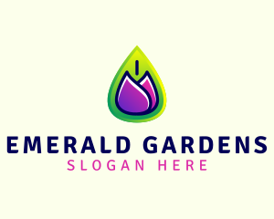 Power Leaf Flower logo design