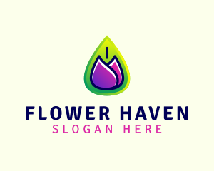 Power Leaf Flower logo design