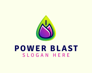 Power Leaf Flower logo design