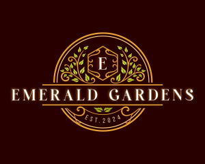 Natural Gardening Wreath logo design