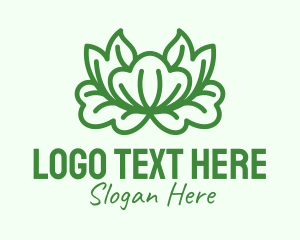 Organic Produce - Green Lettuce Outline logo design