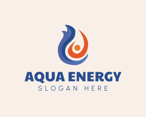 Hydropower - Water Fire Fuel logo design