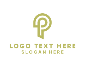 Green Digital Letter P Logo