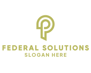 Digital Business Letter P logo design