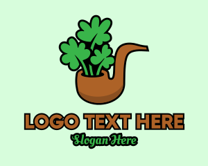 Smoking - Lucky Clover Pipe logo design