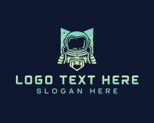 Astronomy - Galaxy Astronaut Astronomy logo design