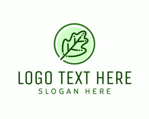 Vegetarian - Oak Leaf Outline logo design