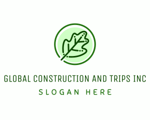 Vegan - Oak Leaf Outline logo design