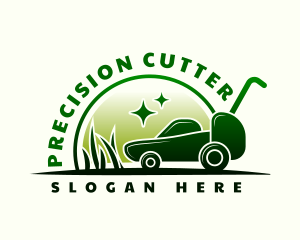 Lawn Mower Grass Cutter logo design