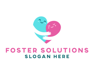 Foster - Heart Love Couple logo design